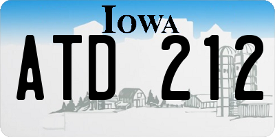 IA license plate ATD212