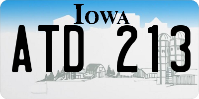 IA license plate ATD213