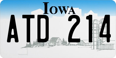 IA license plate ATD214
