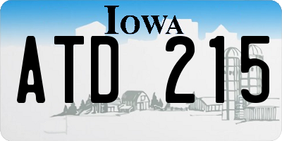 IA license plate ATD215