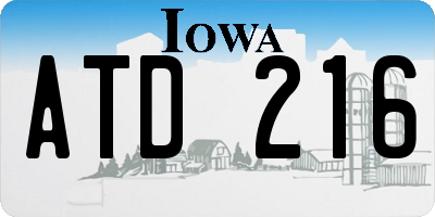 IA license plate ATD216