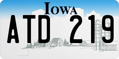 IA license plate ATD219