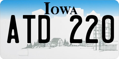 IA license plate ATD220