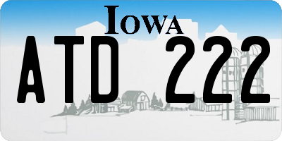IA license plate ATD222