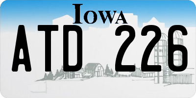 IA license plate ATD226