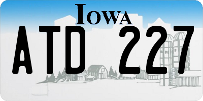 IA license plate ATD227