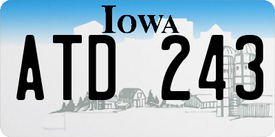 IA license plate ATD243