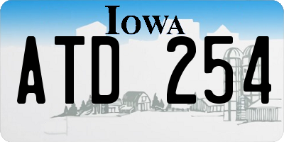 IA license plate ATD254