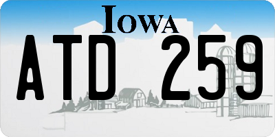 IA license plate ATD259