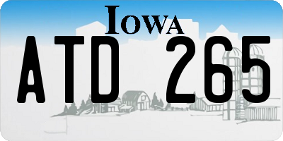 IA license plate ATD265