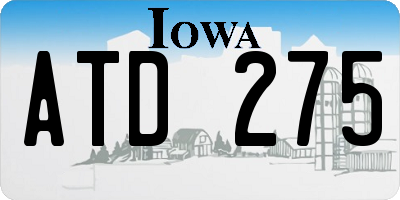 IA license plate ATD275