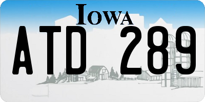 IA license plate ATD289
