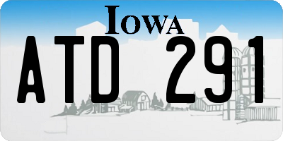 IA license plate ATD291