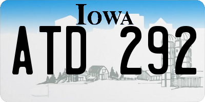 IA license plate ATD292