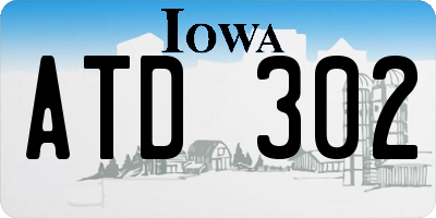 IA license plate ATD302