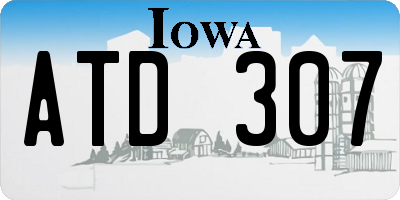 IA license plate ATD307