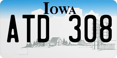 IA license plate ATD308
