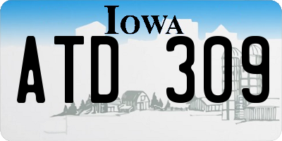 IA license plate ATD309