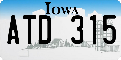 IA license plate ATD315