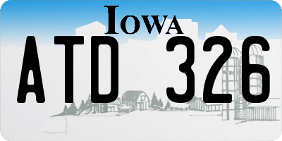 IA license plate ATD326