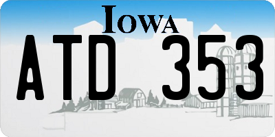 IA license plate ATD353
