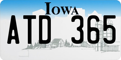 IA license plate ATD365