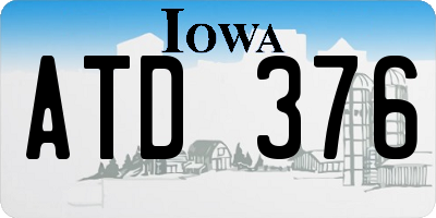 IA license plate ATD376