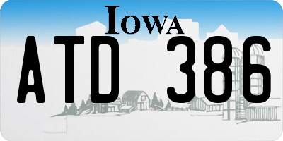IA license plate ATD386