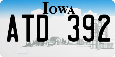 IA license plate ATD392
