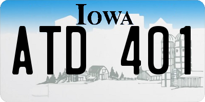 IA license plate ATD401