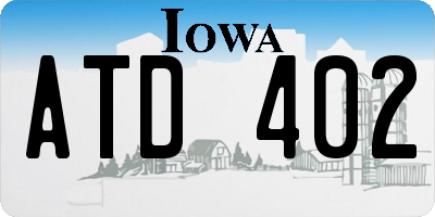 IA license plate ATD402