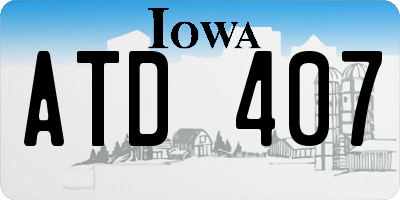 IA license plate ATD407