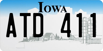 IA license plate ATD411