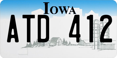 IA license plate ATD412