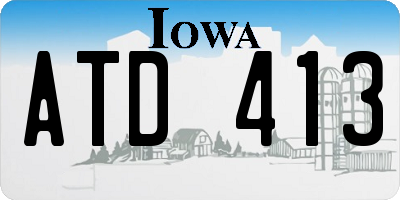 IA license plate ATD413