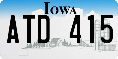 IA license plate ATD415