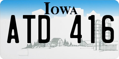 IA license plate ATD416