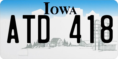 IA license plate ATD418