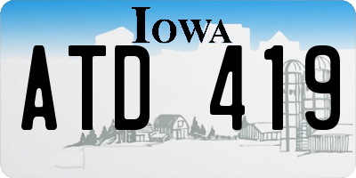 IA license plate ATD419