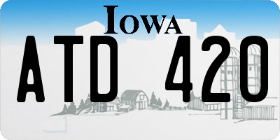 IA license plate ATD420