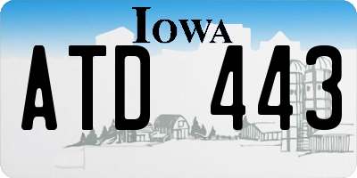 IA license plate ATD443
