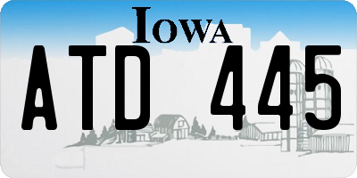 IA license plate ATD445