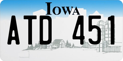 IA license plate ATD451