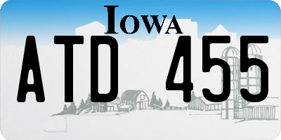 IA license plate ATD455