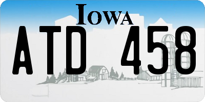 IA license plate ATD458