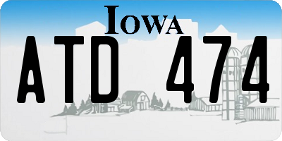 IA license plate ATD474