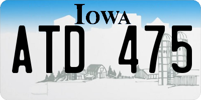 IA license plate ATD475