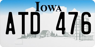IA license plate ATD476