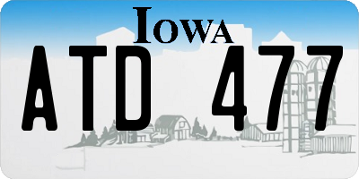 IA license plate ATD477