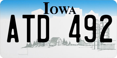 IA license plate ATD492